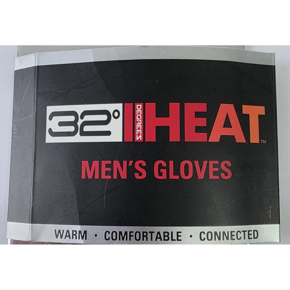 32 DEGREES Men's Heat Gloves XL Black Charcoal Winter Knit Thermal